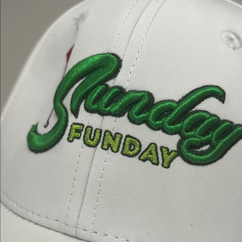 Sunday Swagger NEW Sunday Funday White & Green golf hat OS - Picture 3 of 15